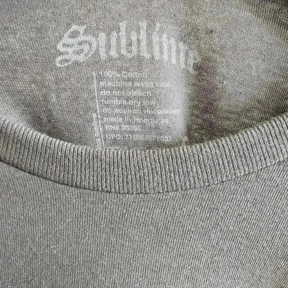 Sublime Mens Size Small Long Beach Short Sleeve T Shirt Dark Green - Picture 4 of 5